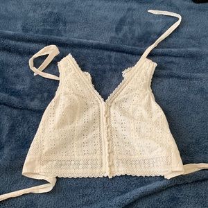 White crochet tank top